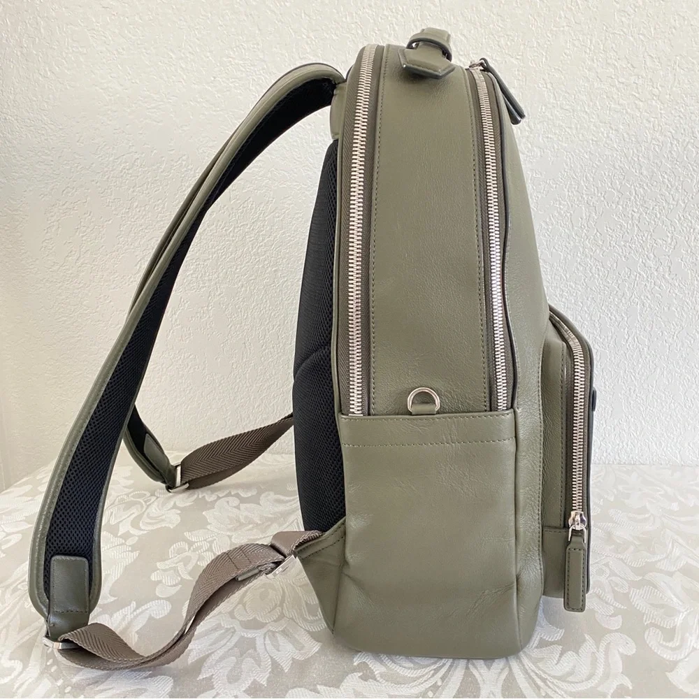 MCM military green Backpack Mixed Leather
